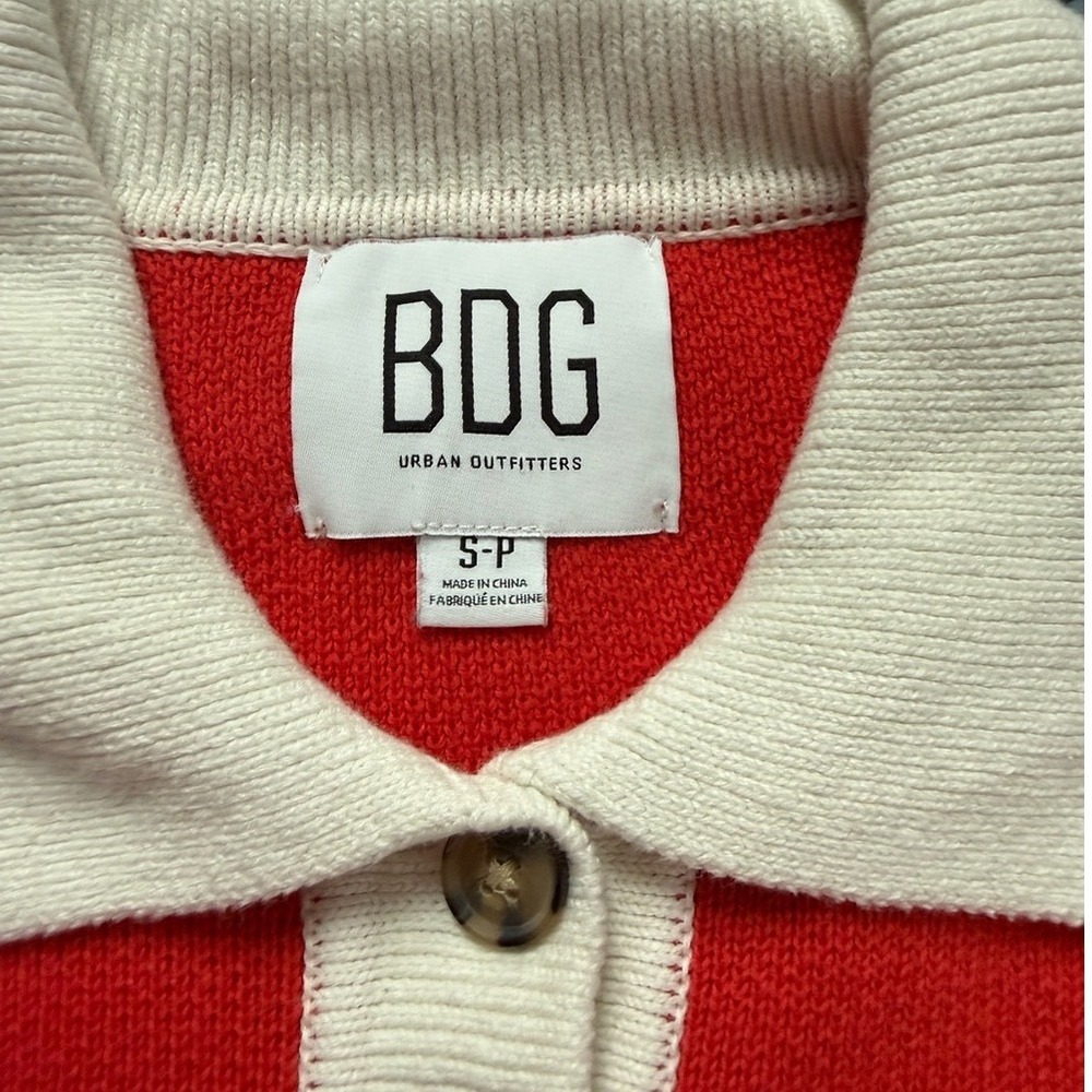 BDG Urban Outfitters Oversized Renna Stripe Rugby Polo Sweater S Preppy Academia - Picture 6 of 8